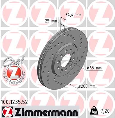 100123552 ZIMMERMANN Тормозной диск