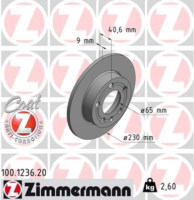 100123620 ZIMMERMANN Тормозной диск