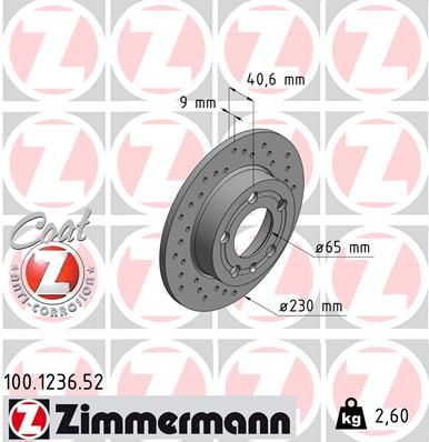 100123652 ZIMMERMANN Тормозной диск