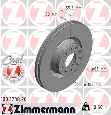 100123820 ZIMMERMANN Тормозной диск