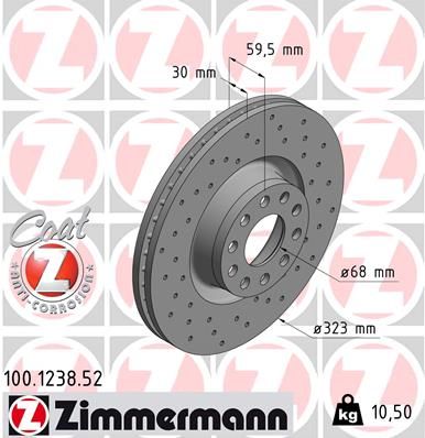 100123852 ZIMMERMANN Тормозной диск