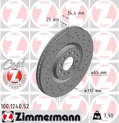 100124052 ZIMMERMANN Тормозной диск