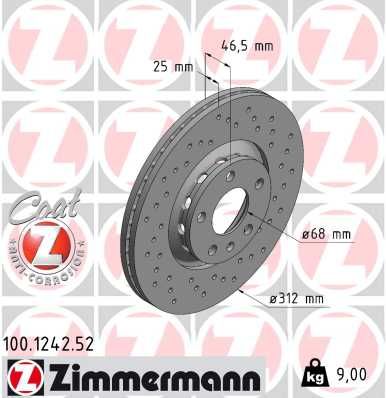 100124252 ZIMMERMANN Тормозной диск