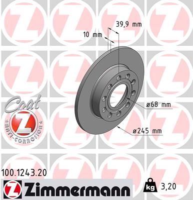 100124320 ZIMMERMANN Тормозной диск