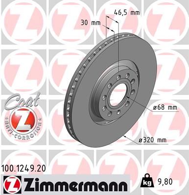 100124920 ZIMMERMANN Тормозной диск