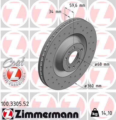 100330552 ZIMMERMANN Тормозной диск