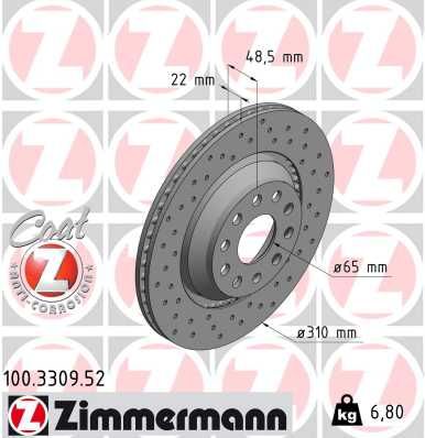 100330952 ZIMMERMANN Тормозной диск