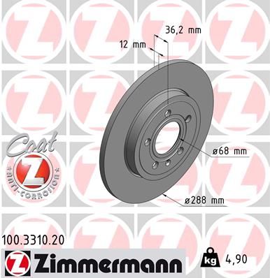 100331020 ZIMMERMANN Тормозной диск