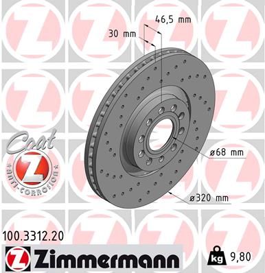 100331220 ZIMMERMANN Тормозной диск