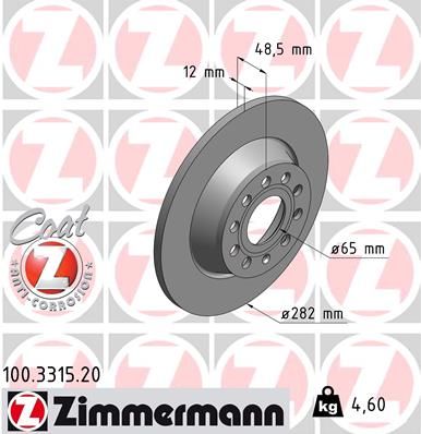 100331520 ZIMMERMANN Тормозной диск