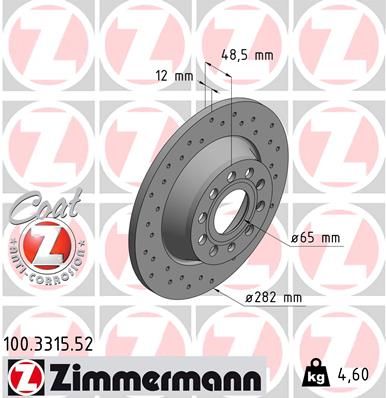 100331552 ZIMMERMANN Тормозной диск