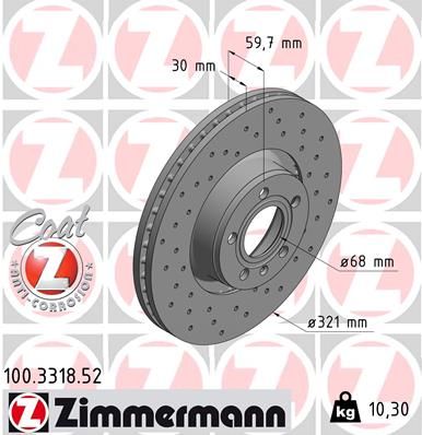 100331852 ZIMMERMANN Тормозной диск