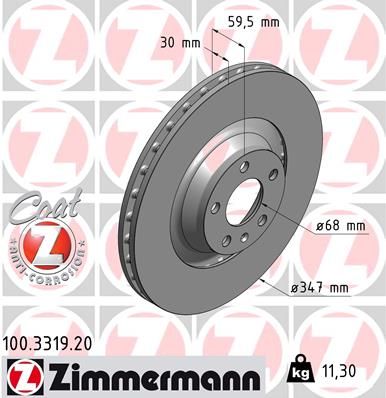 100331920 ZIMMERMANN Тормозной диск