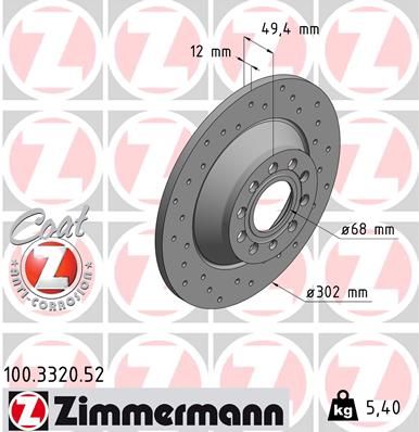 100332052 ZIMMERMANN Тормозной диск