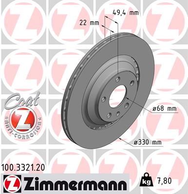 100332120 ZIMMERMANN Тормозной диск