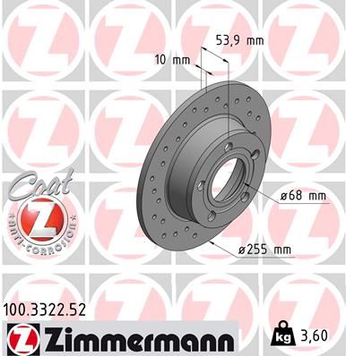 100332252 ZIMMERMANN Тормозной диск