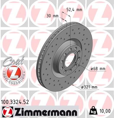 100332452 ZIMMERMANN Тормозной диск