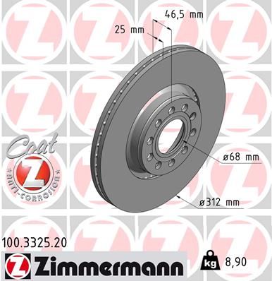 100332520 ZIMMERMANN Тормозной диск