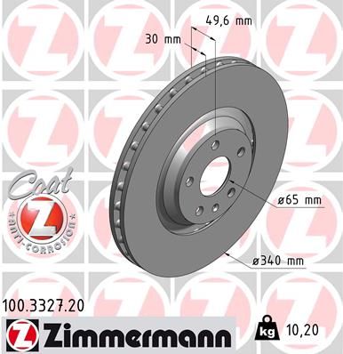 100332720 ZIMMERMANN Тормозной диск