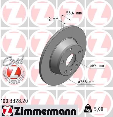 100332820 ZIMMERMANN Тормозной диск