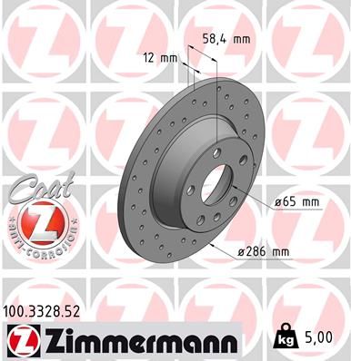 100332852 ZIMMERMANN Тормозной диск