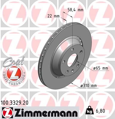 100332920 ZIMMERMANN Тормозной диск