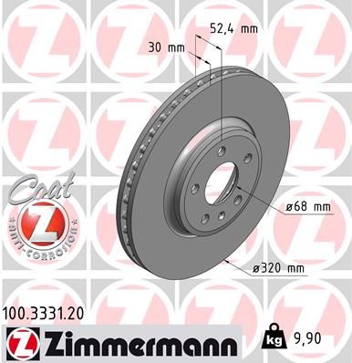 100333120 ZIMMERMANN Тормозной диск