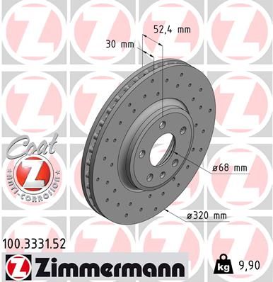 100333152 ZIMMERMANN Тормозной диск