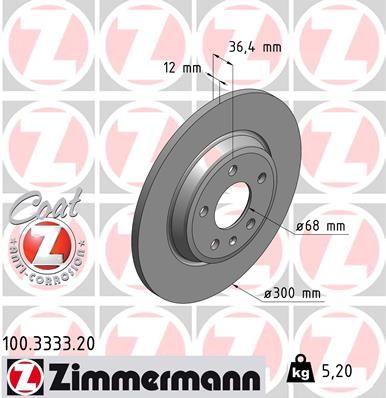 100333320 ZIMMERMANN Тормозной диск