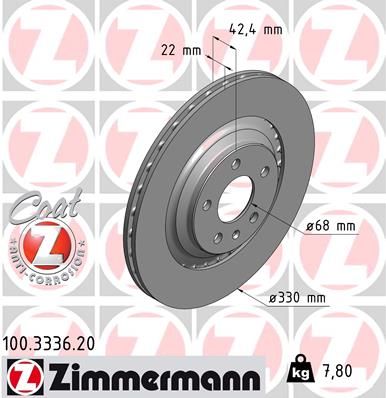 100333620 ZIMMERMANN Тормозной диск