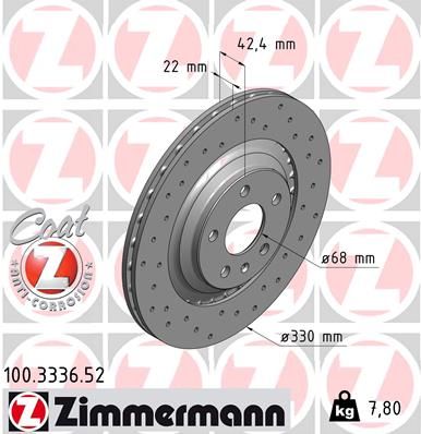 100333652 ZIMMERMANN Тормозной диск