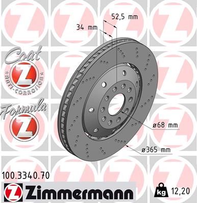 100334070 ZIMMERMANN Тормозной диск