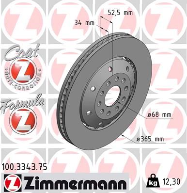 100334375 ZIMMERMANN Тормозной диск