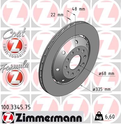 100334575 ZIMMERMANN Тормозной диск