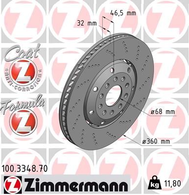 100334870 ZIMMERMANN Тормозной диск