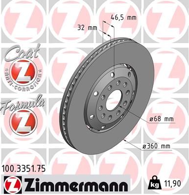 100335175 ZIMMERMANN Тормозной диск