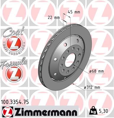 100335475 ZIMMERMANN Тормозной диск