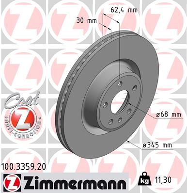 100335920 ZIMMERMANN Тормозной диск