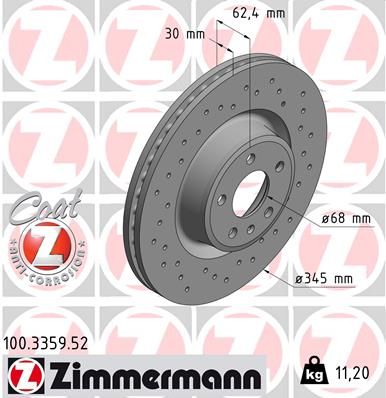 100335952 ZIMMERMANN Тормозной диск