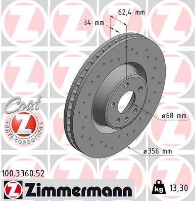 100336052 ZIMMERMANN Тормозной диск