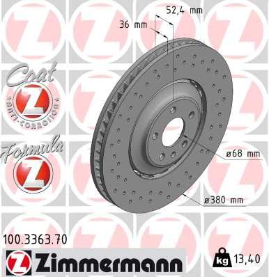 100336370 ZIMMERMANN Тормозной диск