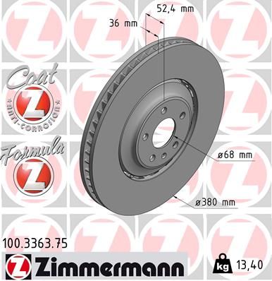 100336375 ZIMMERMANN Тормозной диск