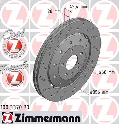 100337070 ZIMMERMANN Тормозной диск