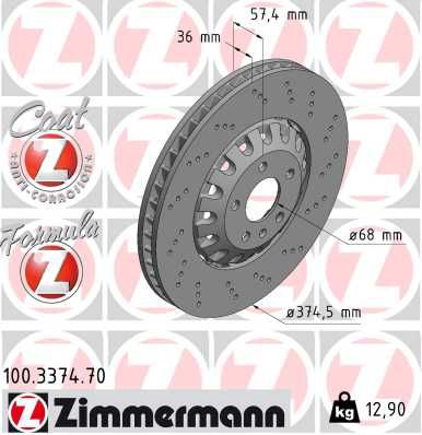 100337470 ZIMMERMANN Тормозной диск