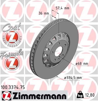 100337475 ZIMMERMANN Тормозной диск