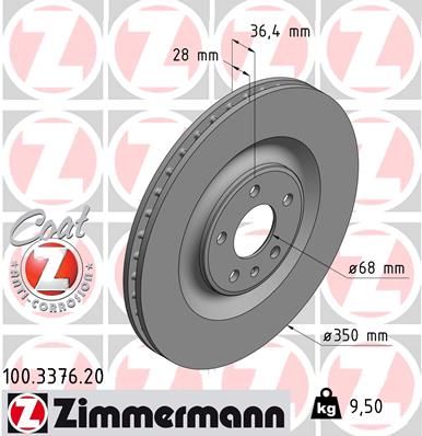 100337620 ZIMMERMANN Тормозной диск