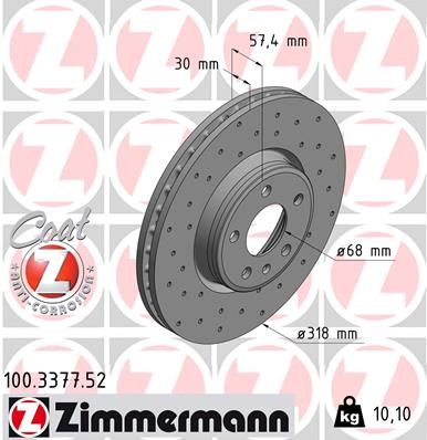 100337752 ZIMMERMANN Тормозной диск