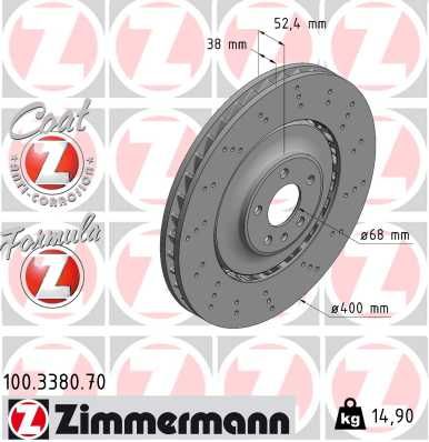 100338070 ZIMMERMANN Тормозной диск