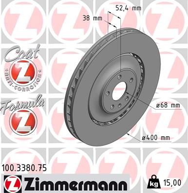 100338075 ZIMMERMANN Тормозной диск