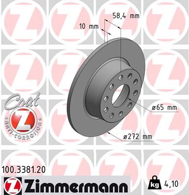 100338120 ZIMMERMANN Тормозной диск